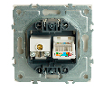 Розетка TV + компьютерная RJ-45 (механизм), STEKKER, серия Эмили, RST00-5106-01, белый фарфор, soft touch 49872
