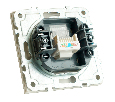Розетка компьютерная 1-местная RJ-45 (механизм), STEKKER, серия Эмили, RST00-5117-01, белый фарфор, soft touch 49873