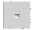 Розетка компьютерная 1-местная RJ-45 (механизм), STEKKER, серия Эмили, RST00-5117-01, белый фарфор, soft touch 49873