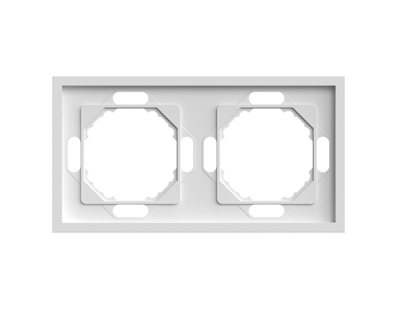 Рамка STEKKER, PFR00-5002-01 2-местная, серия Эмили, белый фарфор, soft touch 49885