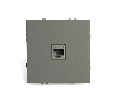 Розетка компьютерная 1-местная RJ-45 (механизм), STEKKER, серия Эмили, RST00-5117-10, платиново-серый, soft touch 49951