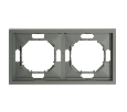 Рамка STEKKER, PFR00-5002-10 2-местная, серия Эмили, платиново-серый, soft touch 49963