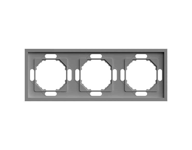 Рамка STEKKER, PFR00-5003-10  3-местная, серия Эмили, платиново-серый, soft touch 49964
