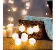 Гирлянда светодиодная Снежки 1,5м, прозрачный ПВХ, 10 LED, теплый белый, питание 2хАА 303-080