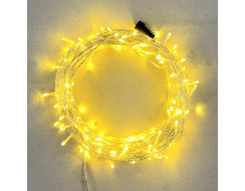Гирлянда Нить 20м Шампань 24В, 200 LED, Провод Прозрачный Силикон, IP65 EST200-10-1CH