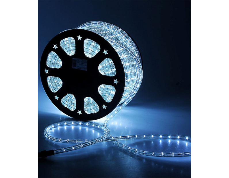 Светодиодный Дюралайт Ø10 мм Белый 24В, 36 LED/м, Свечение 360°, IP65, Бухта 100м F0-H1-24V-W