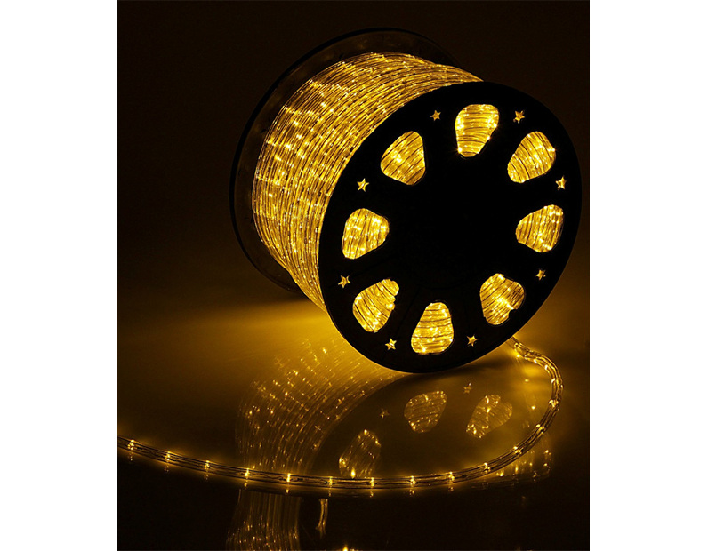 Светодиодный Дюралайт Ø13 мм Желтый с Мерцанием 220В, 36 LED/м, Свечение 360°, IP65, Бухта 100м F3-H2-220V-BL-Y