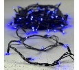 Гирлянда Нить 10м Синяя 220В, 100 LED, Провод Черный Каучук, IP65 LL100-1-2B