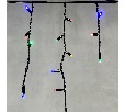 Гирлянда Бахрома 3,1 х 0,5 м Разноцветная 220В, 120 LED, Провод Черный Каучук, IP65 LL120-1-2M