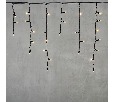 Гирлянда Бахрома 3,1 x 0,5 м Тепло-Белая 220В, 120 LED, Провод Черный Каучук, IP65 LL120-1-2WW