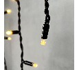 Гирлянда Бахрома 3,1 x 0,5 м Тепло-Белая 220В, 120 LED, Провод Черный Каучук, IP65 LL120-1-2WW