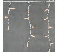 Гирлянда Бахрома 3,1 x 0,5 м Тепло-Белая 220В, 120 LED, Провод Белый Каучук, IP65 LL120-8-2WW