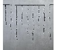 Гирлянда Бахрома 3,2 x 0,9 м Белая 220В, 168 LED, Провод Черный Каучук, IP65 LL168-1-2W