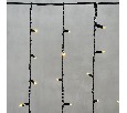 Гирлянда Бахрома 3,2 x 0,9 м Тепло-Белая 220В, 168 LED, Провод Черный Каучук, IP65 LL168-1-2WW