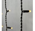 Гирлянда Бахрома 3,2 x 0,9 м Тепло-Белая 220В, 168 LED, Провод Черный Каучук, IP65 LL168-1-2WW