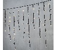 Гирлянда Бахрома 3,2 x 0,9 м Тепло-Белая 220В, 168 LED, Провод Черный Каучук, IP65 LL168-1-2WW
