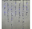 Гирлянда Бахрома 3,2 x 0,9 м Синяя с Мерцанием Белого Диода 220В, 168 LED, Провод Черный Каучук, IP65 LL168BLW-1-2B