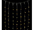 Гирлянда Занавес 2 x 3 м Тепло-Белый с Мерцанием Каждого Диода 220В, 600 LED, Провод Черный Каучук, IP65 LL602ABL-1-2WW