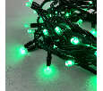 Гирлянда Нить 10м Зеленая 24В, 75 LED, Провод Черный Каучук, IP65 LL75-1-1G