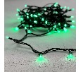 Гирлянда Нить 10м Зеленая 24В, 75 LED, Провод Черный Каучук, IP65 LL75-1-1G