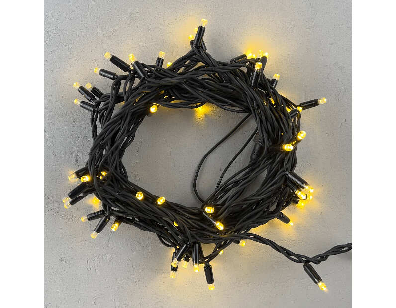 Гирлянда Нить 10м Шампань, 75 LED, Провод Черный Каучук, IP65 LL75-1-2CH