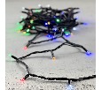 Гирлянда Нить 10м Разноцветная с Мерцанием Белого Диода 220В, 75 LED, Провод Черный Каучук, IP65 LL75BLW-1-2M