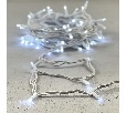 Гирлянда Нить 10м Белая с Мерцанием Белого Диода 220В, 75 LED, Провод Белый Каучук, IP65 LL75BLW-8-2W