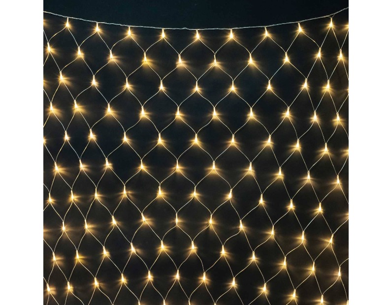 Светодиодная Сеть 2 x 2 м Тепло-Белая  220В, 256 LED, Провод Прозрачный ПВХ, IP54 NTL256M-10-2WW