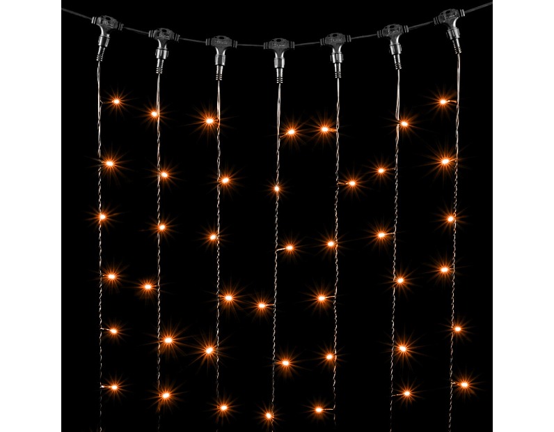 Гирлянда Занавес 2 x 1 м Желтый 220В, 200 LED, Провод Черный ПВХ, IP54 PCL202-11-2Y