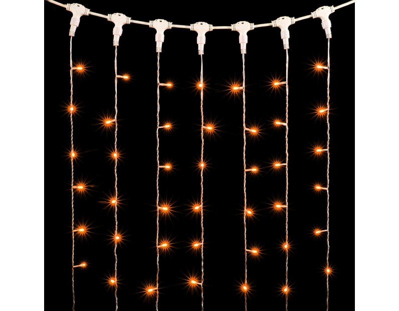 Гирлянда Занавес 1 x 6 м Желтый 220В, 600 LED, Провод Прозрачный ПВХ, IP54 PCL601-10-2Y