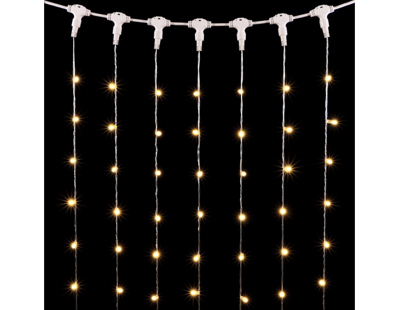 Гирлянда Занавес с Колпачком 1 x 6 м Экстра Тепло-Белый 220В, 600 LED, Провод Прозрачный ПВХ, IP65 PCL601CAP-10-2EWW