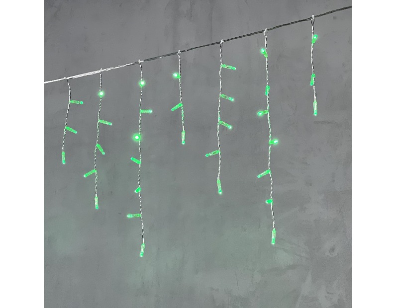 Гирлянда Бахрома с Колпачком 3,1 x 0,5 м Зелёная 220В, 120 LED, Провод Прозрачный ПВХ, IP65 PIL120CAP-10-2G