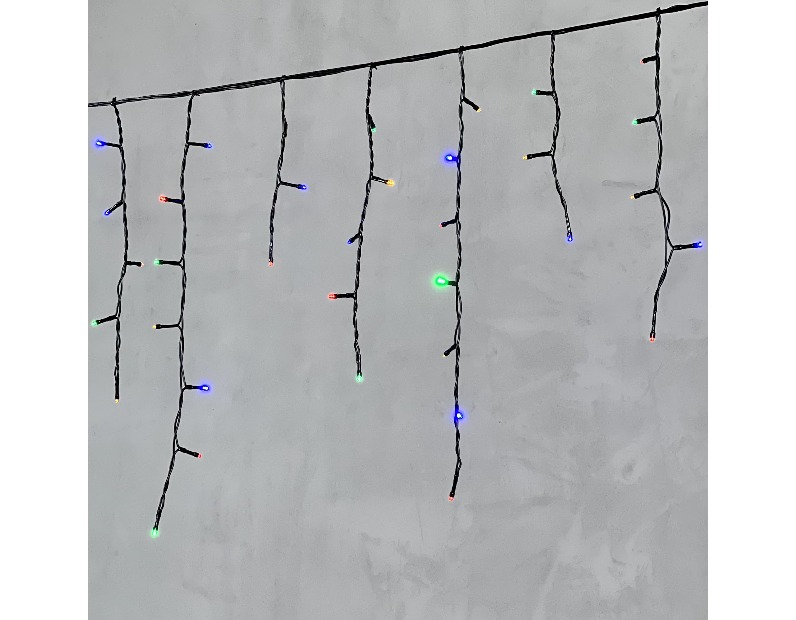 Гирлянда Бахрома 3,1 x 0,5 м Разноцветная 220В, 150 LED, Провод Черный ПВХ, IP54 PIL150-11-2M