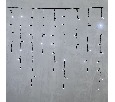 Гирлянда Бахрома с Колпачком 3,2 x 0,9 м Белая 220В, 168 LED, Провод Черный ПВХ, IP65 PIL180CAP-11-2W