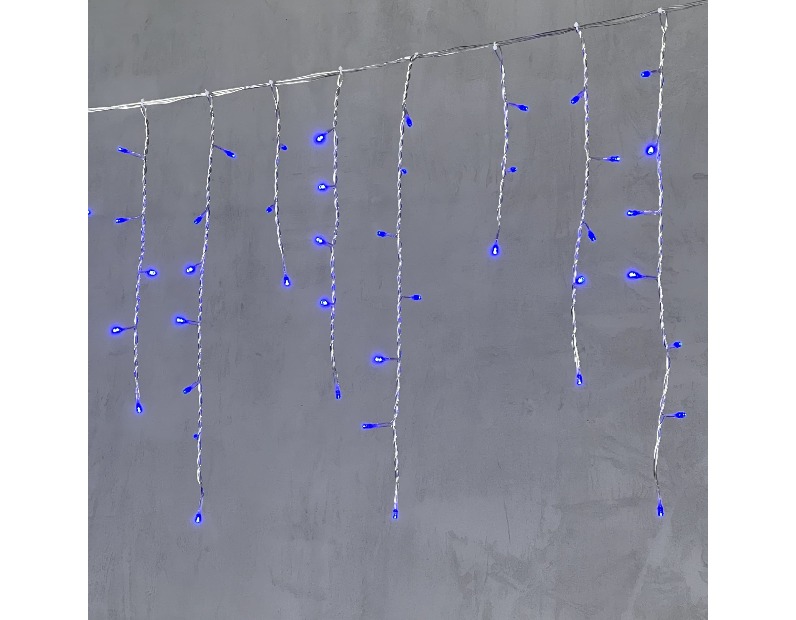 Гирлянда Бахрома 4,9 x 0,5 м Синяя 220В, 240 LED, Провод Прозрачный ПВХ, IP54 PIL240-10-2B
