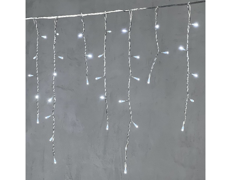 Гирлянда Бахрома 4,9 x 0,5 м Белая 220В, 240 LED, Провод Прозрачный ПВХ, IP54 PIL240-10-2W