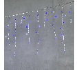 Гирлянда Бахрома 4,9 x 0,5 м Синяя с Мерцанием Белого Диода 220В, 240 LED, Провод Прозрачный ПВХ, IP54 PIL240BLW-10-2B