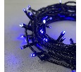 Гирлянда Нить 10м Синяя с Мерцанием Белого Диода 24В, 100 LED, Провод Черный ПВХ, IP54 PST100BLW-11-1B