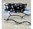 Гирлянда Нить 10м Белая с Мерцанием Белого Диода 24В, 100 LED, Провод Черный ПВХ, IP54 PST100BLW-11-1W