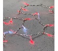 Гирлянда Нить с Колпачком 10м Красная с Мерцанием Белого Диода 24В, 100 LED, Провод Прозрачный ПВХ, IP65 PST100BLWCAP-10-1R