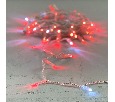 Гирлянда Нить с Колпачком 10м Красная с Мерцанием Белого Диода 24В, 100 LED, Провод Прозрачный ПВХ, IP65 PST100BLWCAP-10-1R
