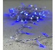 Гирлянда Нить с Колпачком 10м Синяя с Мерцанием Белого Диода 220В, 100 LED, Провод Прозрачный ПВХ, I PST100BLWCAP-10-2B
