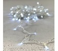 Гирлянда Нить с Колпачком 10м Белая с Мерцанием Белого Диода 220В, 100 LED, Провод Прозрачный ПВХ, IP65 PST100BLWCAP-10-2W