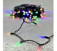 Гирлянда Нить с Колпачком 10м Разноцветная 220В, 100 LED, Провод Черный ПВХ, IP65 PST100CAP-11-2M