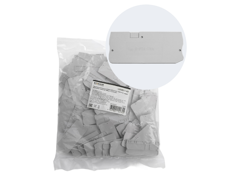 Торцевая заглушка для ЗНИ LD573 4 мм²  (JXB PT 4), серый, LD582-1-40 49269