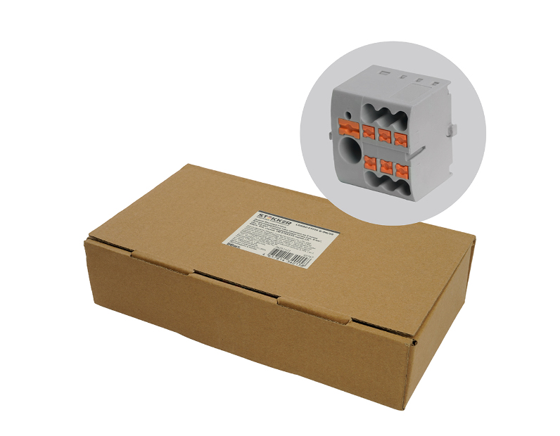 LD580 PTFIX 6-06/25 Зажим блочный PT распред. на 6 точ,сеч 2,5 мм2,690V,41А, интегр.1 точка,серый 49747