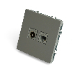 Розетка TV + компьютерная RJ-45 (механизм), STEKKER, серия Эмили, RST00-5106-10, платиново-серый, soft touch 49950