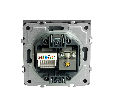 Розетка TV + компьютерная RJ-45 (механизм), STEKKER, серия Эмили, RST00-5106-10, платиново-серый, soft touch 49950