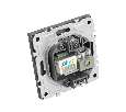Розетка TV + компьютерная RJ-45 (механизм), STEKKER, серия Эмили, RST00-5106-10, платиново-серый, soft touch 49950