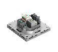 Розетка TV + компьютерная RJ-45 (механизм), STEKKER, серия Эмили, RST00-5106-10, платиново-серый, soft touch 49950